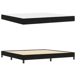 Κρεβάτι με ελατήρια με στρώμα Μαύρο 200 x 220 cm ύφασμα - Pakobazaar