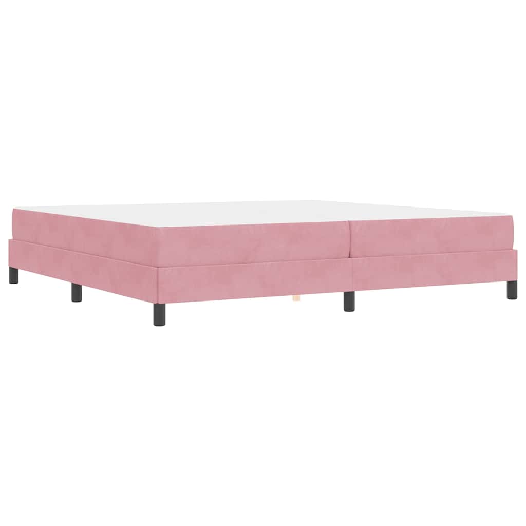 Κρεβάτι με ελατήρια με στρώμα Ροζ 200 x 220 cm ύφασμα - Pakobazaar