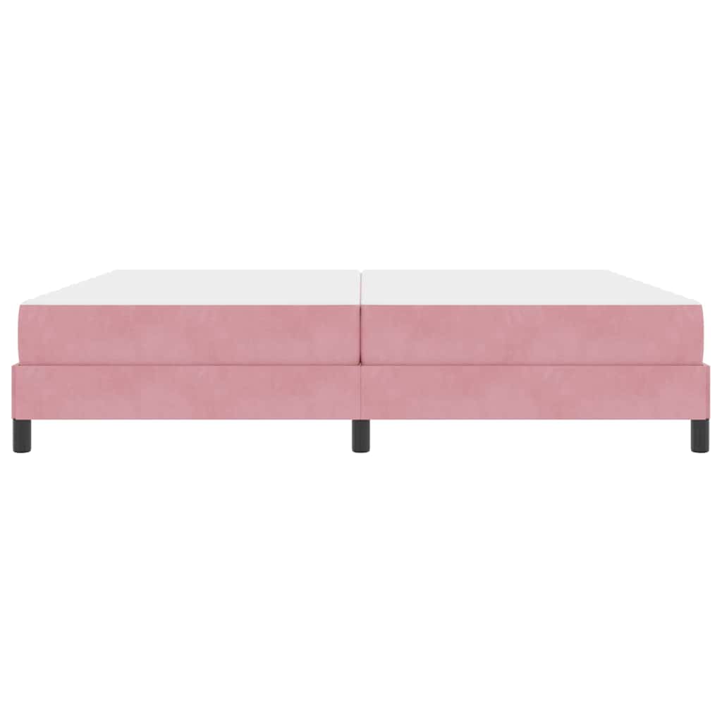 Κρεβάτι με ελατήρια με στρώμα Ροζ 200 x 220 cm ύφασμα - Pakobazaar