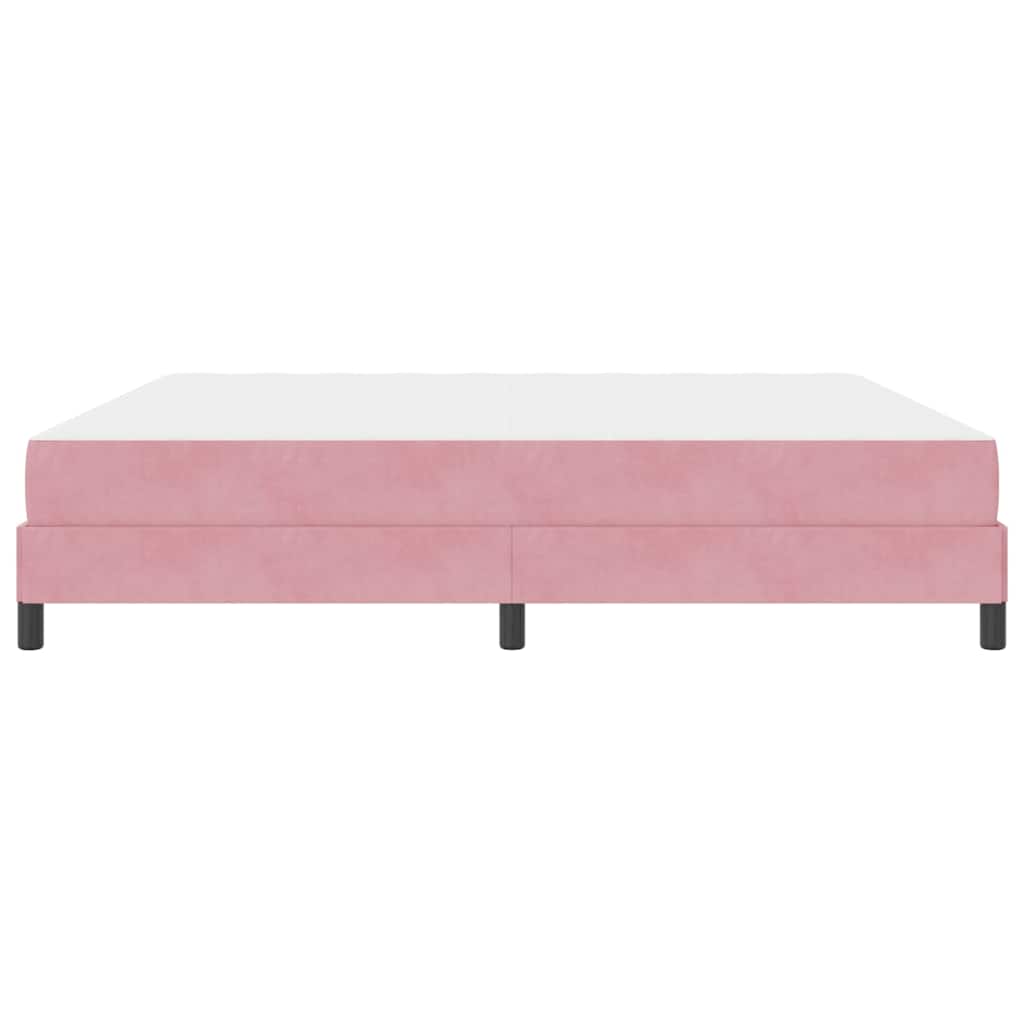 Κρεβάτι με ελατήρια με στρώμα Ροζ 200 x 220 cm ύφασμα - Pakobazaar