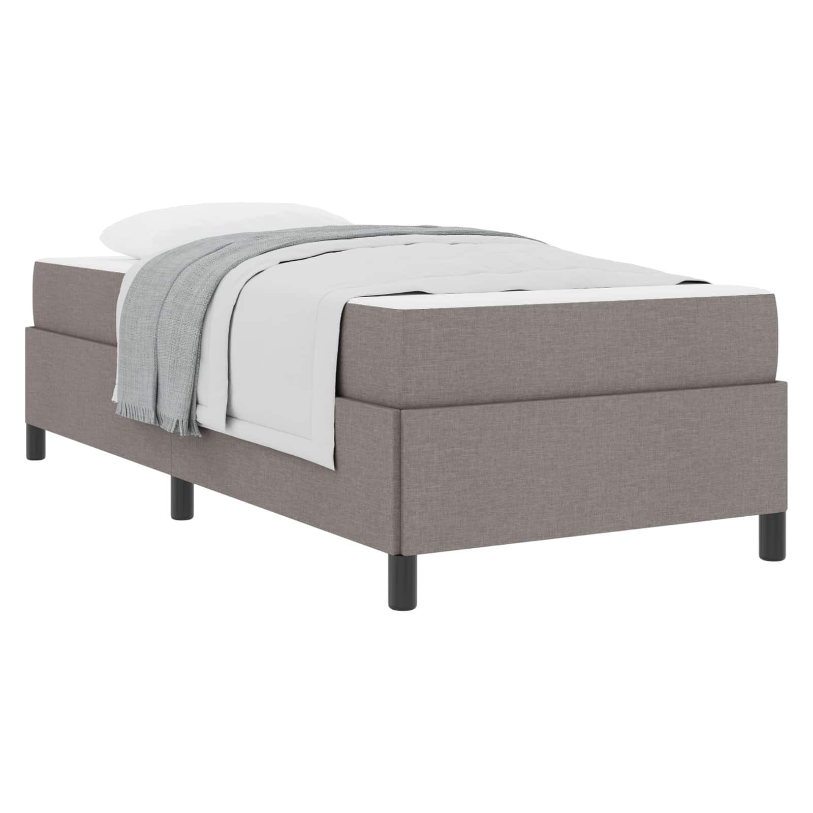 Κρεβάτι με ελατήρια Taupe 90 x 200 cm ύφασμα