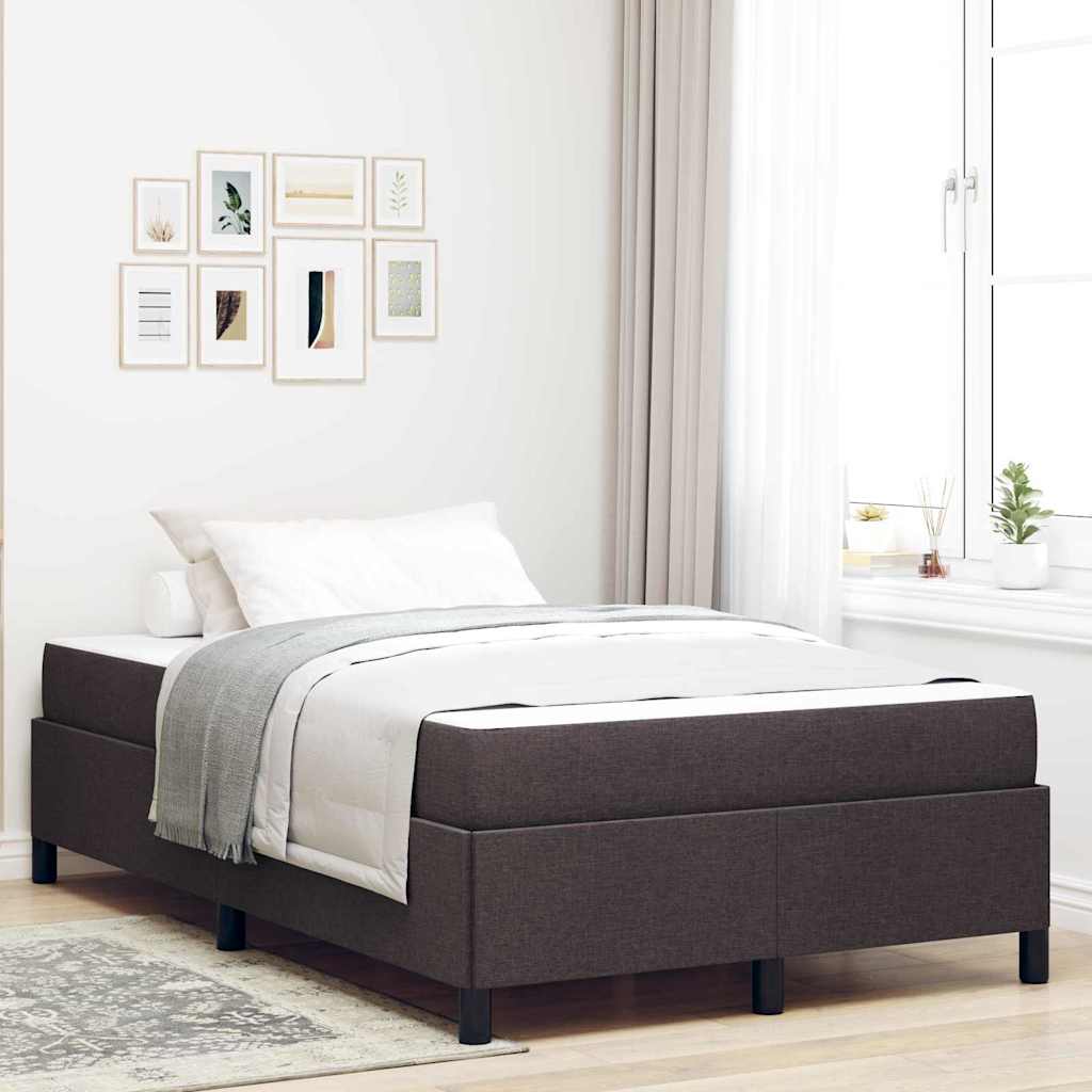 Κρεβάτι με ελατήρια Σκούρο Καφέ 120 x 190 cm ύφασμα - Pakobazaar