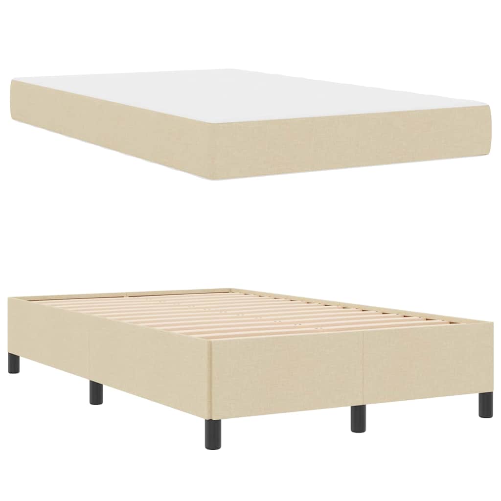 Κρεβάτι με ελατήρια Κρεμ 120 x 200 cm ύφασμα