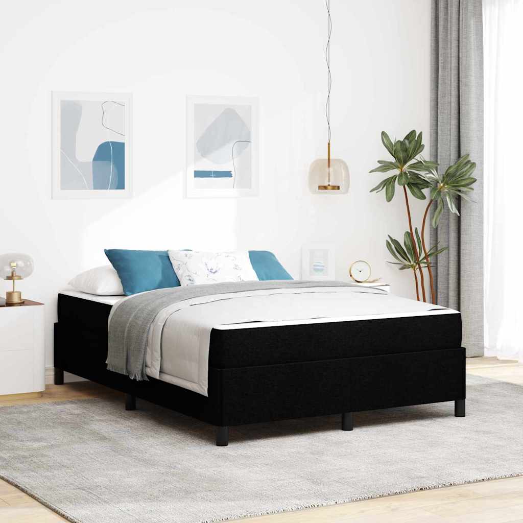Κρεβάτι με ελατήρια με στρώμα Μαύρο 140 x 190 cm ύφασμα - Pakobazaar