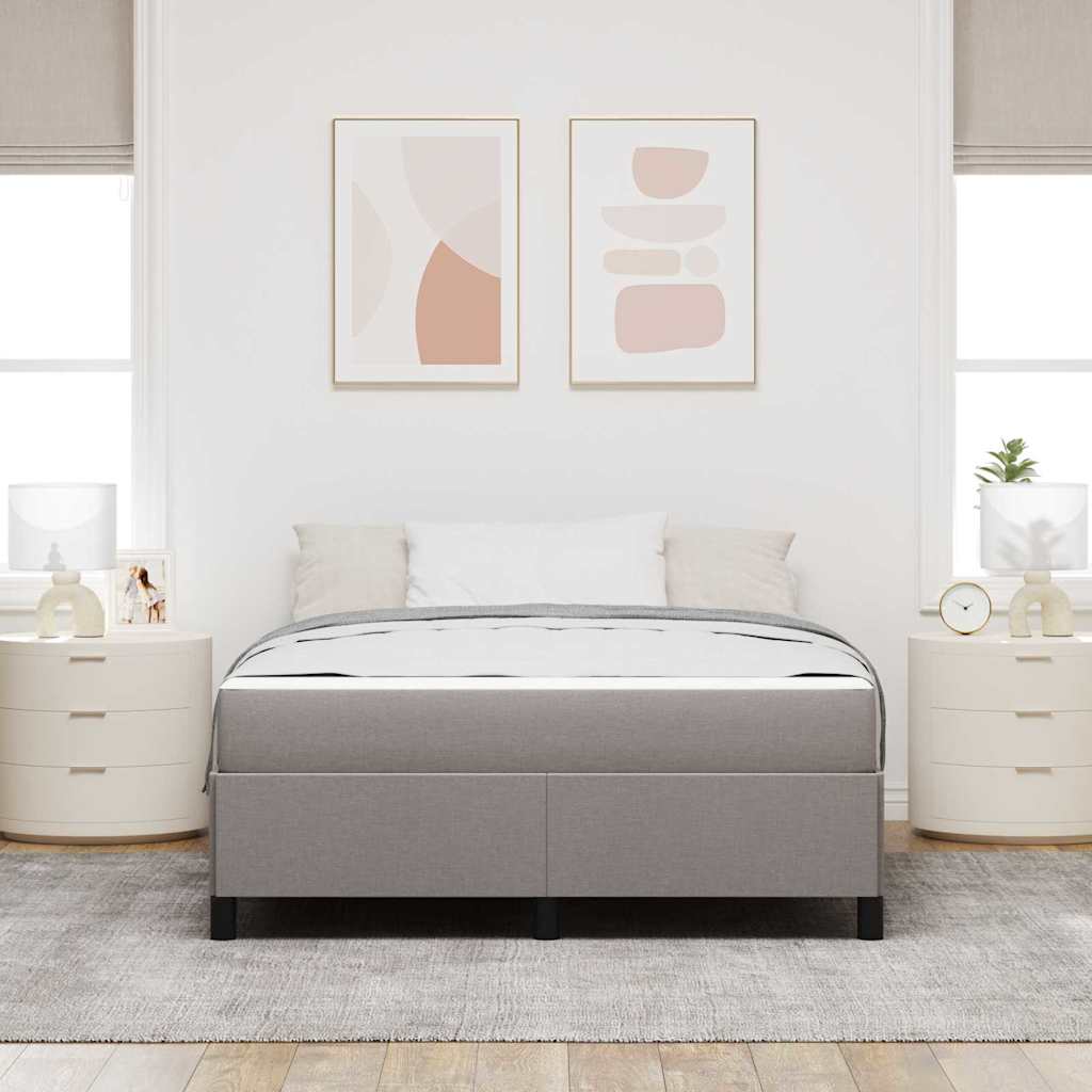 Κρεβάτι με ελατήρια με στρώμα Taupe 140 x 190 cm ύφασμα