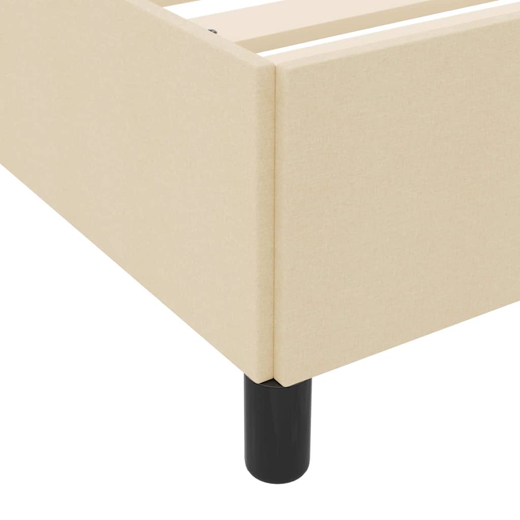 Κρεβάτι με ελατήρια Κρεμ 160 x 200 cm ύφασμα - Pakobazaar