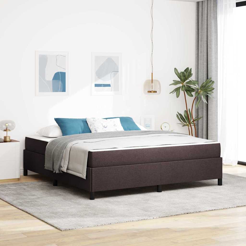 Κρεβάτι με ελατήρια Σκούρο Καφέ 180 x 200 cm ύφασμα - Pakobazaar