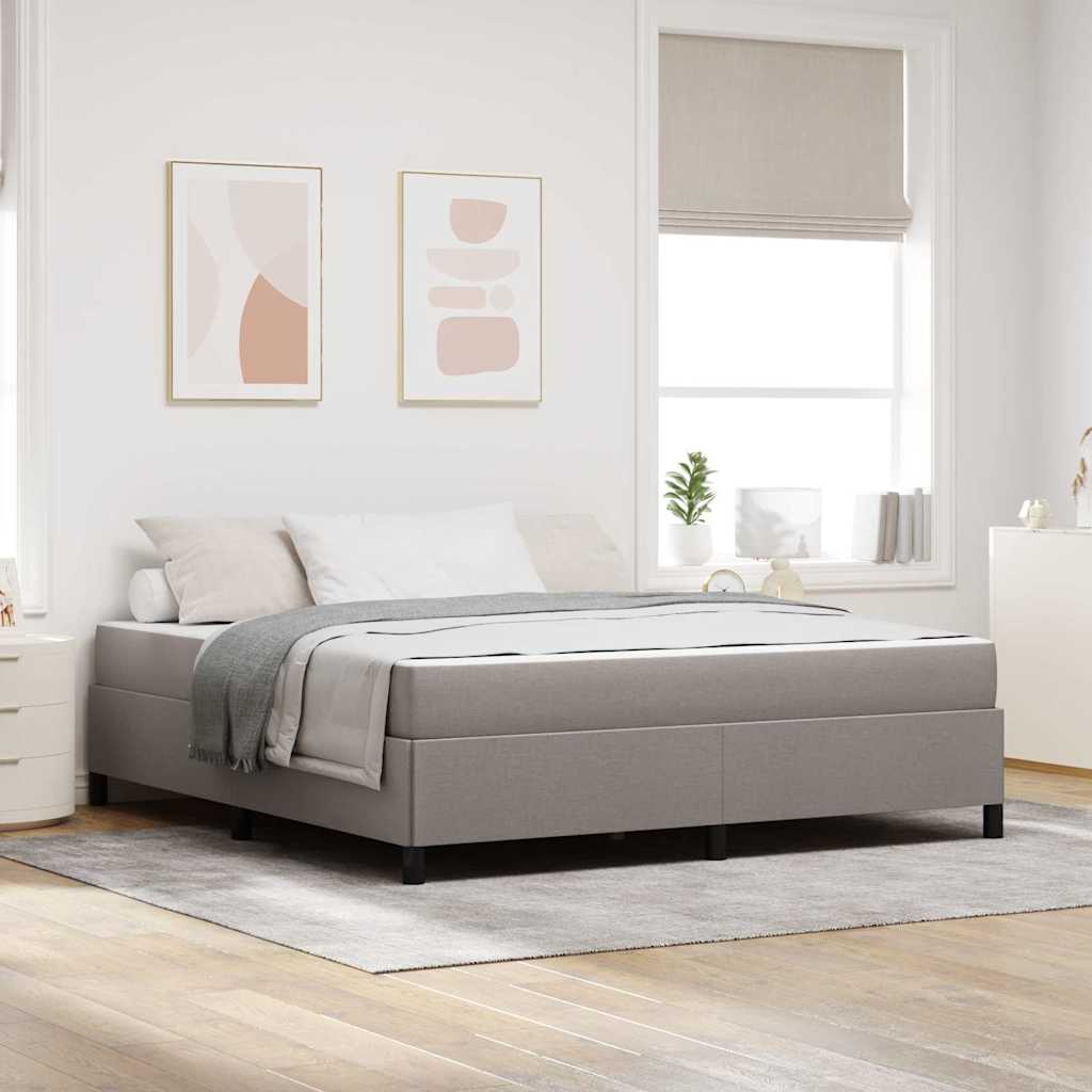 Κρεβάτι με ελατήρια Taupe 180 x 200 cm ύφασμα - Pakobazaar