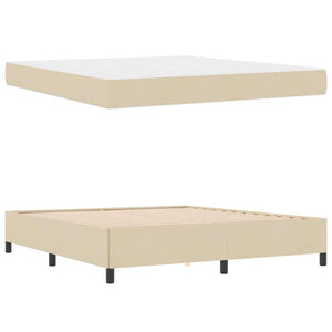 Κρεβάτι με ελατήρια Κρεμ 180 x 200 cm ύφασμα - Pakobazaar