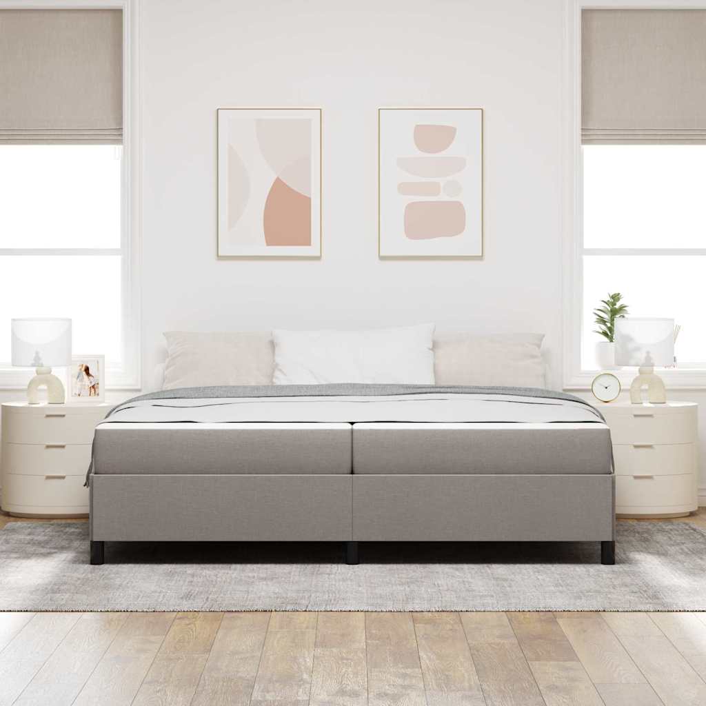 Κρεβάτι με ελατήρια με στρώμα Taupe 200 x 200 cm ύφασμα