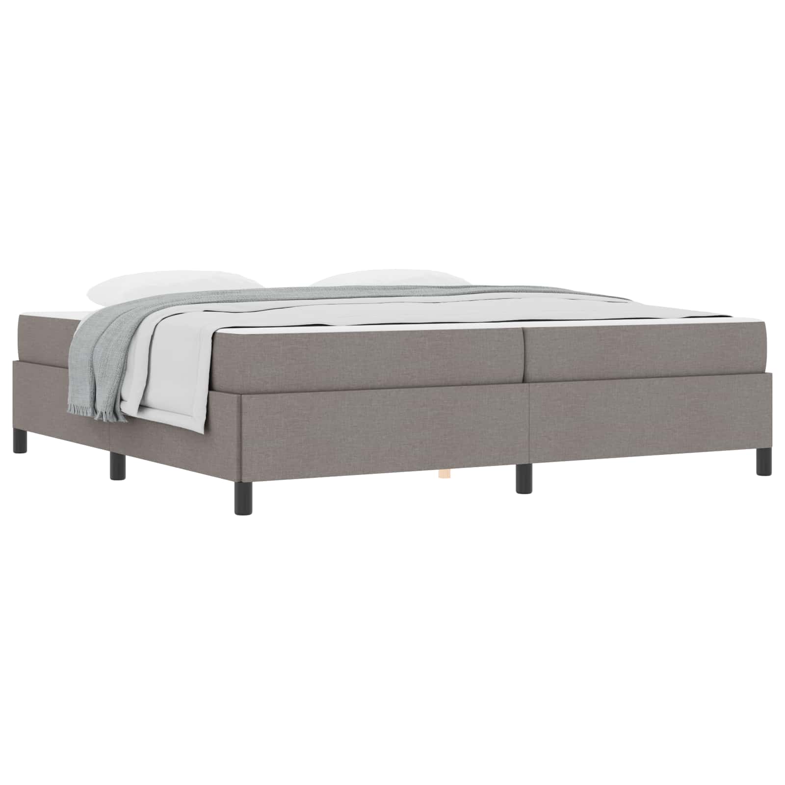 Κρεβάτι με ελατήρια με στρώμα Taupe 200 x 200 cm ύφασμα