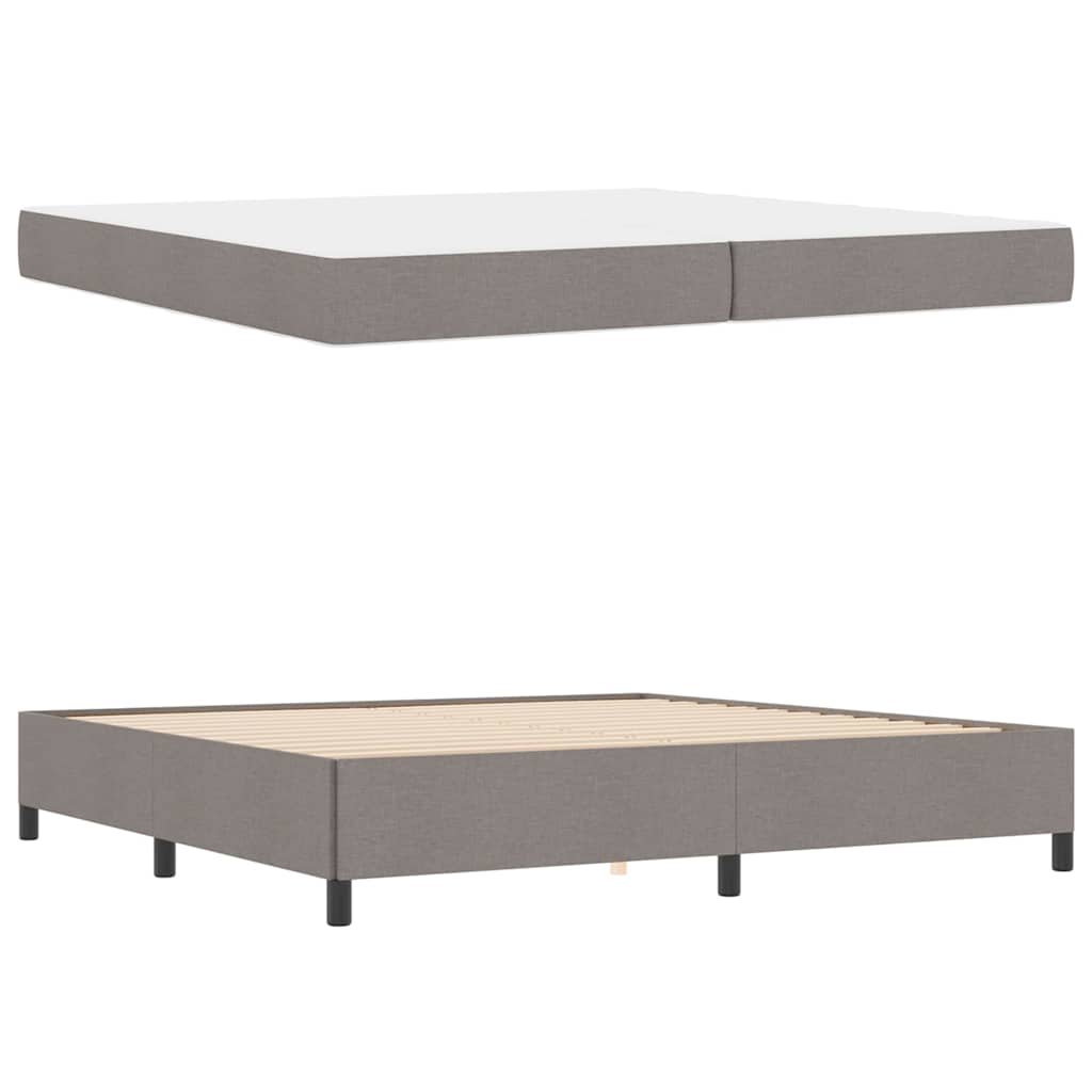 Κρεβάτι με ελατήρια με στρώμα Taupe 200 x 200 cm ύφασμα