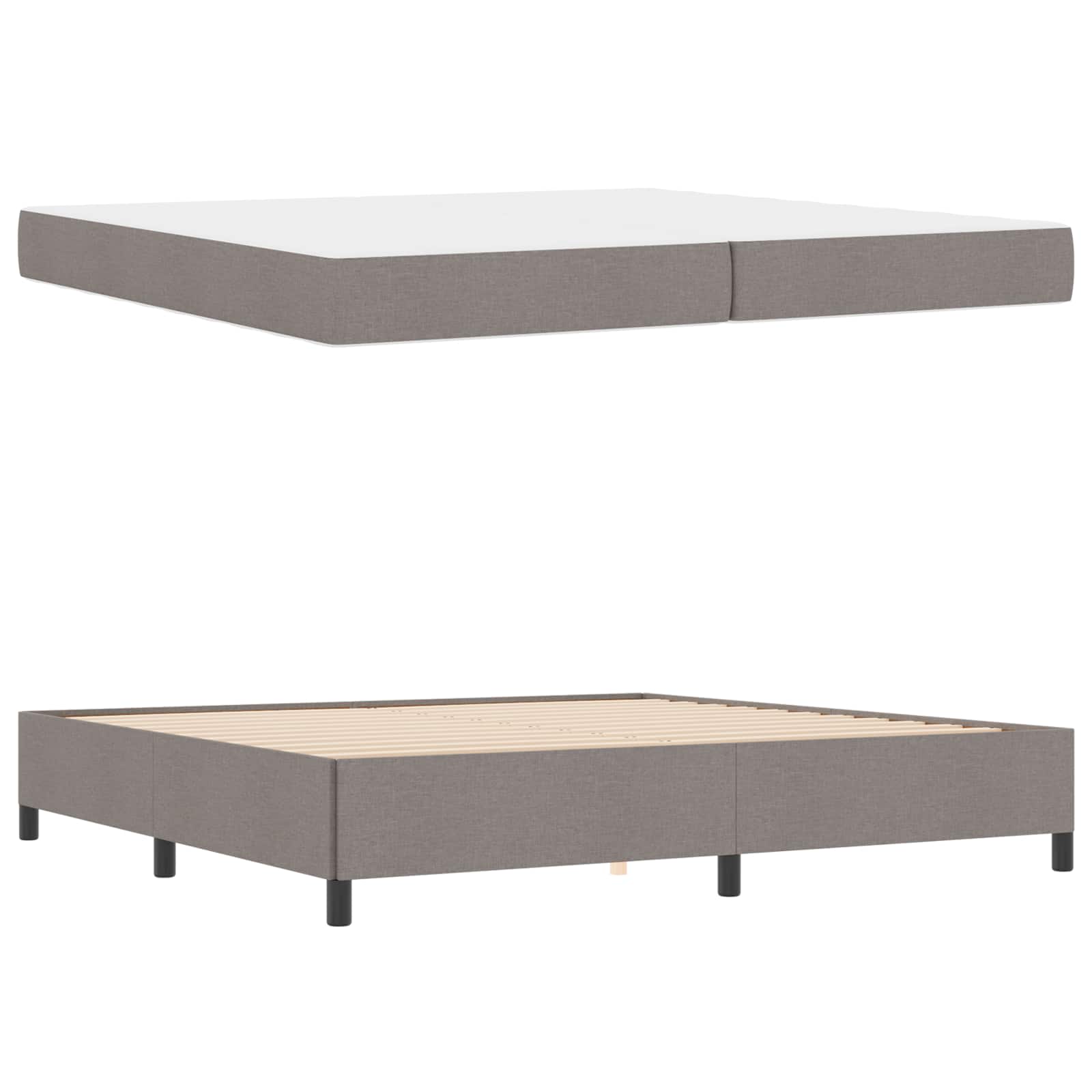 Κρεβάτι με ελατήρια με στρώμα Taupe 200 x 200 cm ύφασμα