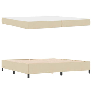 Κρεβάτι με ελατήρια Κρεμ 200 x 200 cm ύφασμα