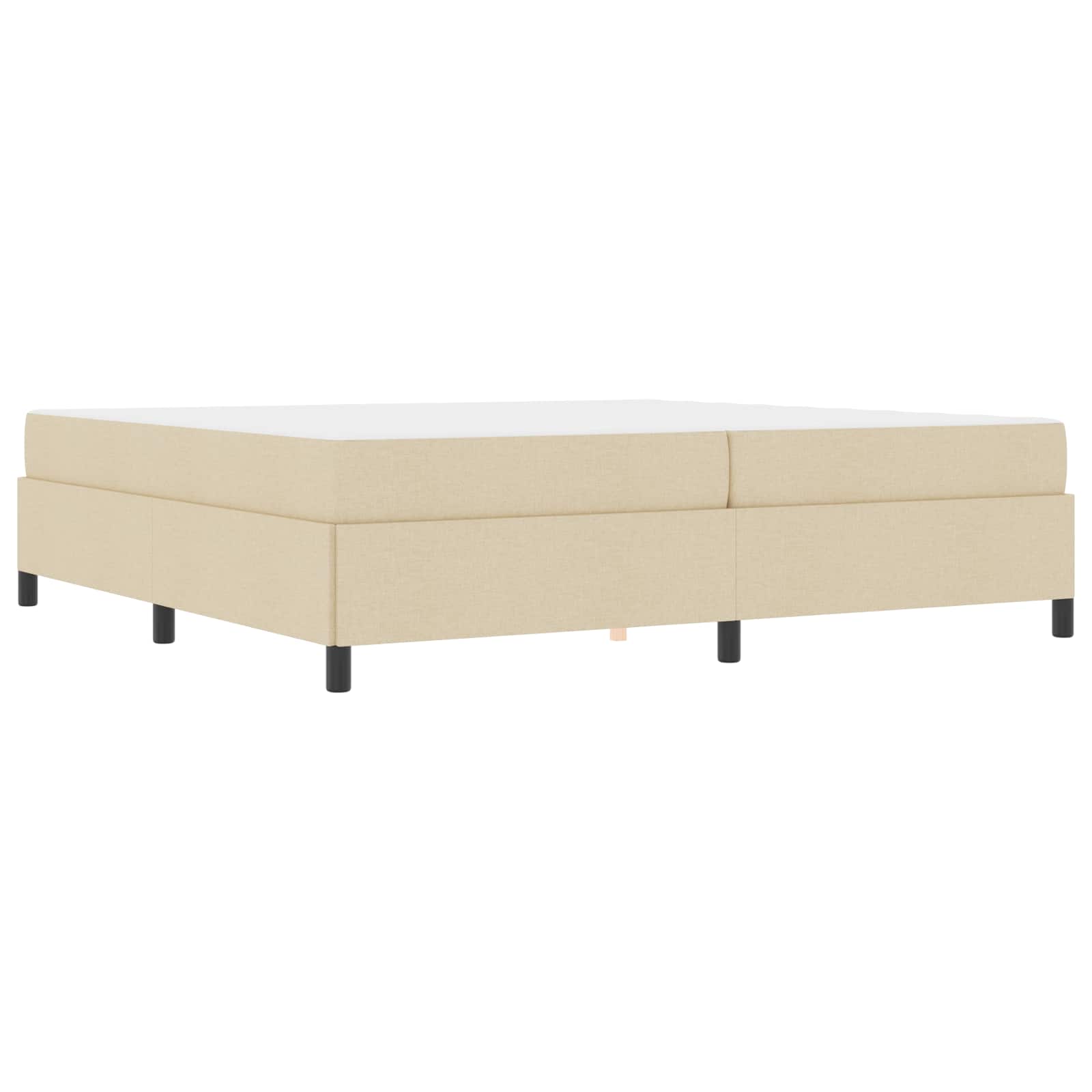 Κρεβάτι με ελατήρια με στρώμα Κρεμ 200 x 200 cm ύφασμα