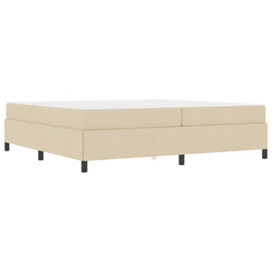 Κρεβάτι με ελατήρια Κρεμ 200 x 200 cm ύφασμα