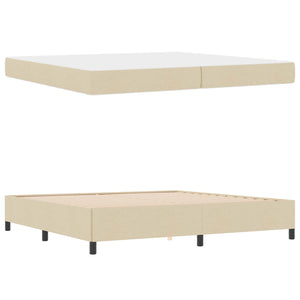 Κρεβάτι με ελατήρια Κρεμ 200 x 200 cm ύφασμα