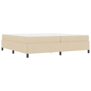 Κρεβάτι με ελατήρια Κρεμ 200 x 200 cm ύφασμα