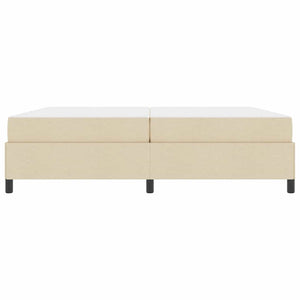 Κρεβάτι με ελατήρια Κρεμ 200 x 200 cm ύφασμα