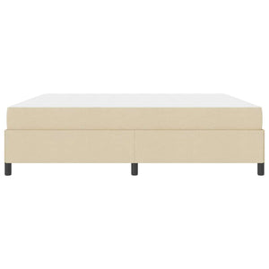 Κρεβάτι με ελατήρια Κρεμ 200 x 200 cm ύφασμα
