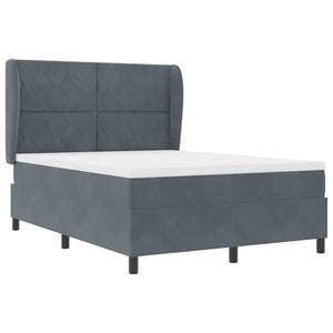 Κρεβάτι με ελατήρια Σκούρο Γκρι 200 x 140 cm Βελούδο - Pakobazaar