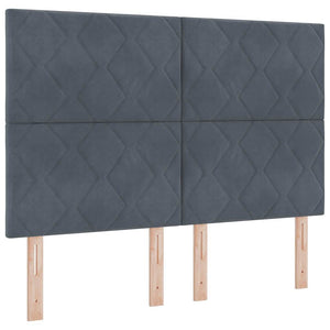 Κρεβάτι με ελατήρια Σκούρο Γκρι 200 x 140 cm Βελούδο - Pakobazaar