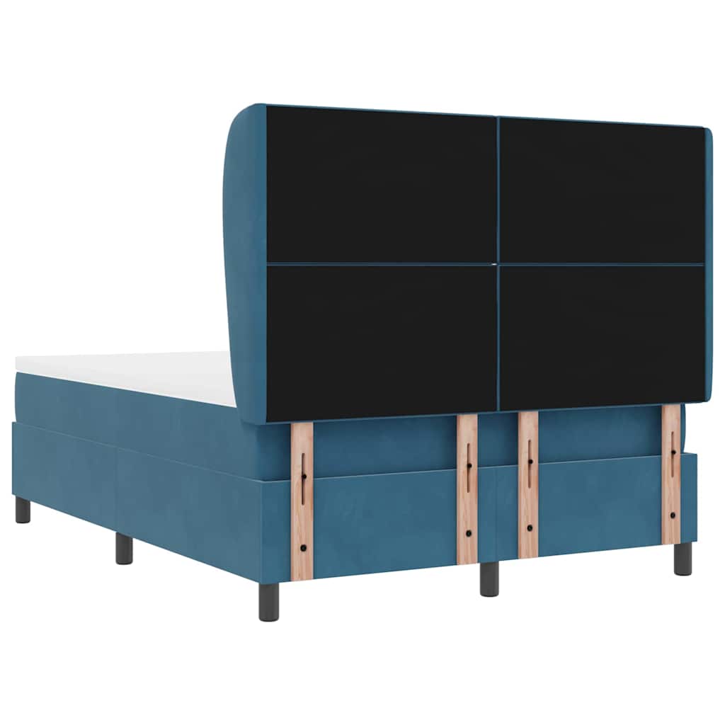 Κρεβάτι με ελατήρια Σκούρο Μπλε 200 x 140 cm Βελούδο - Pakobazaar