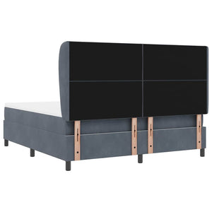 Κρεβάτι με ελατήρια Σκούρο Γκρι 200 x 180 cm Βελούδο - Pakobazaar
