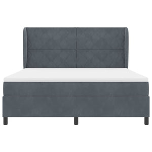 Κρεβάτι με ελατήρια Σκούρο Γκρι 200 x 180 cm Βελούδο - Pakobazaar