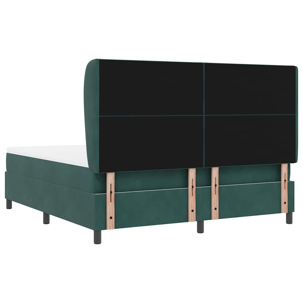 Κρεβάτι με ελατήρια Σκούρο Πράσινο 200 x 180 cm Βελούδο - Pakobazaar