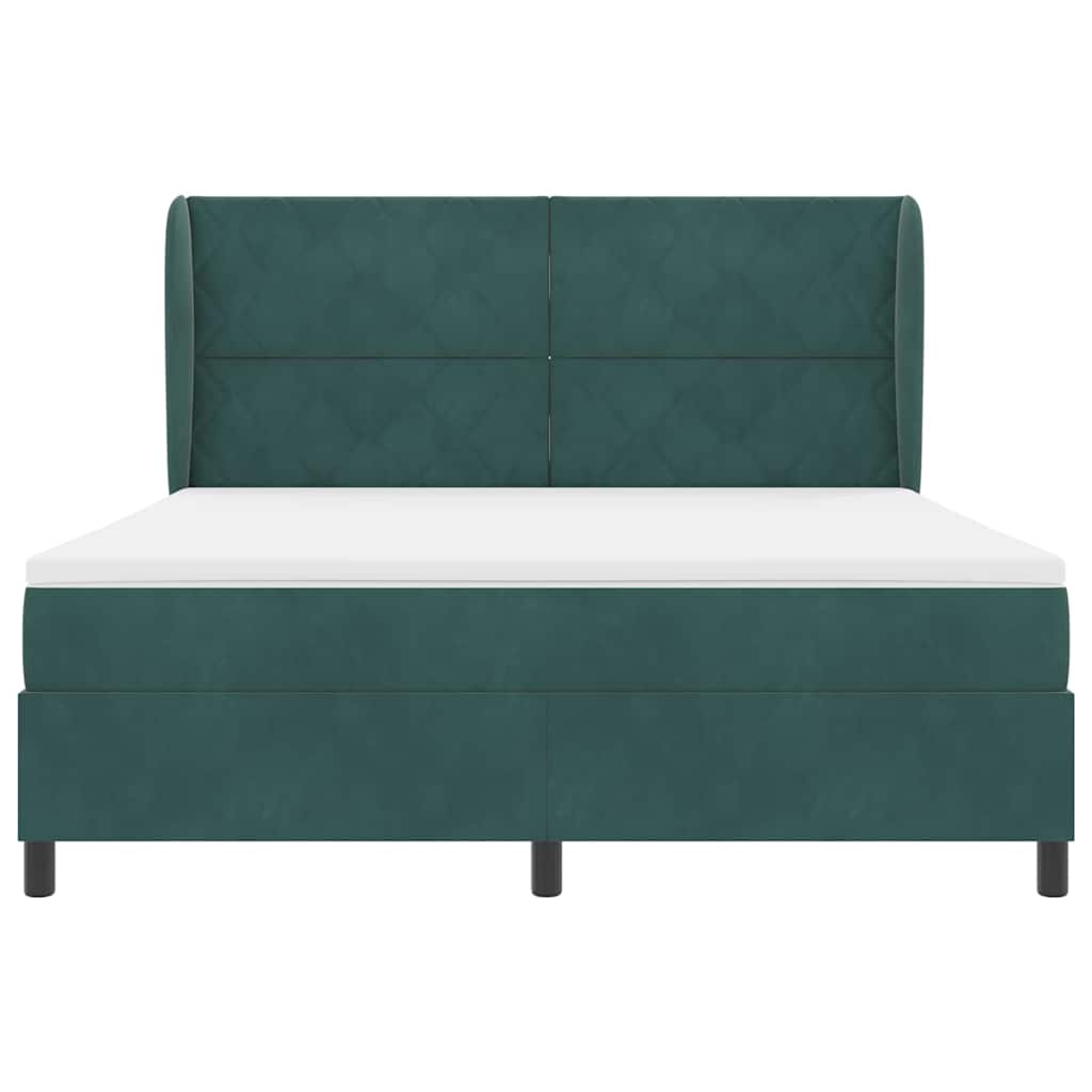 Κρεβάτι με ελατήρια Σκούρο Πράσινο 200 x 180 cm Βελούδο - Pakobazaar
