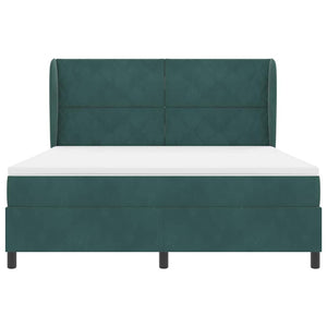 Κρεβάτι με ελατήρια Σκούρο Πράσινο 200 x 180 cm Βελούδο - Pakobazaar