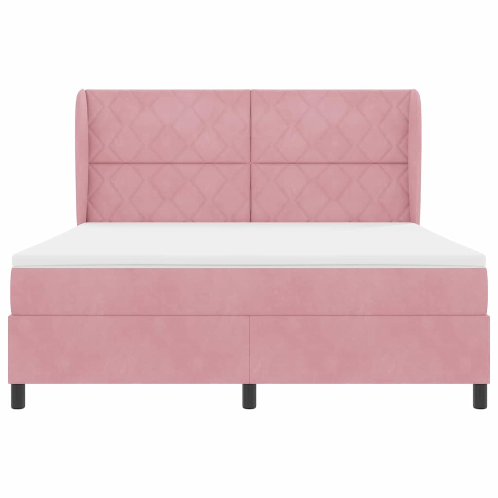 Κρεβάτι με ελατήρια με στρώμα Ροζ 200 x 180 cm Πολυεστέρας - Pakobazaar