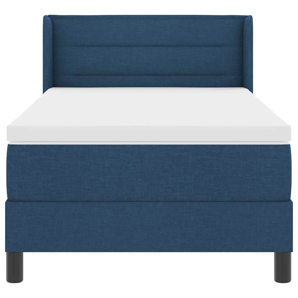 Κρεβάτι με ελατήρια με κεφαλάρι Μπλε 190 x 90 cm ύφασμα