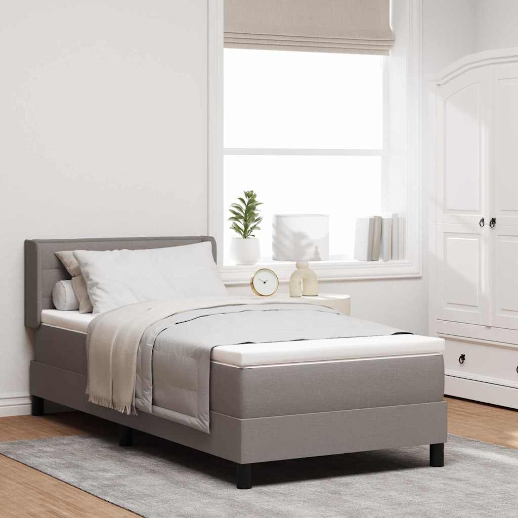 Κρεβάτι με ελατήρια με κεφαλάρι Taupe 200 x 100 cm ύφασμα