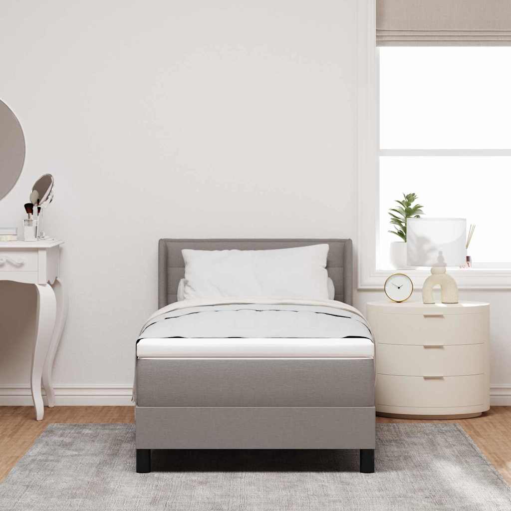 Κρεβάτι με ελατήρια με κεφαλάρι Taupe 200 x 100 cm ύφασμα