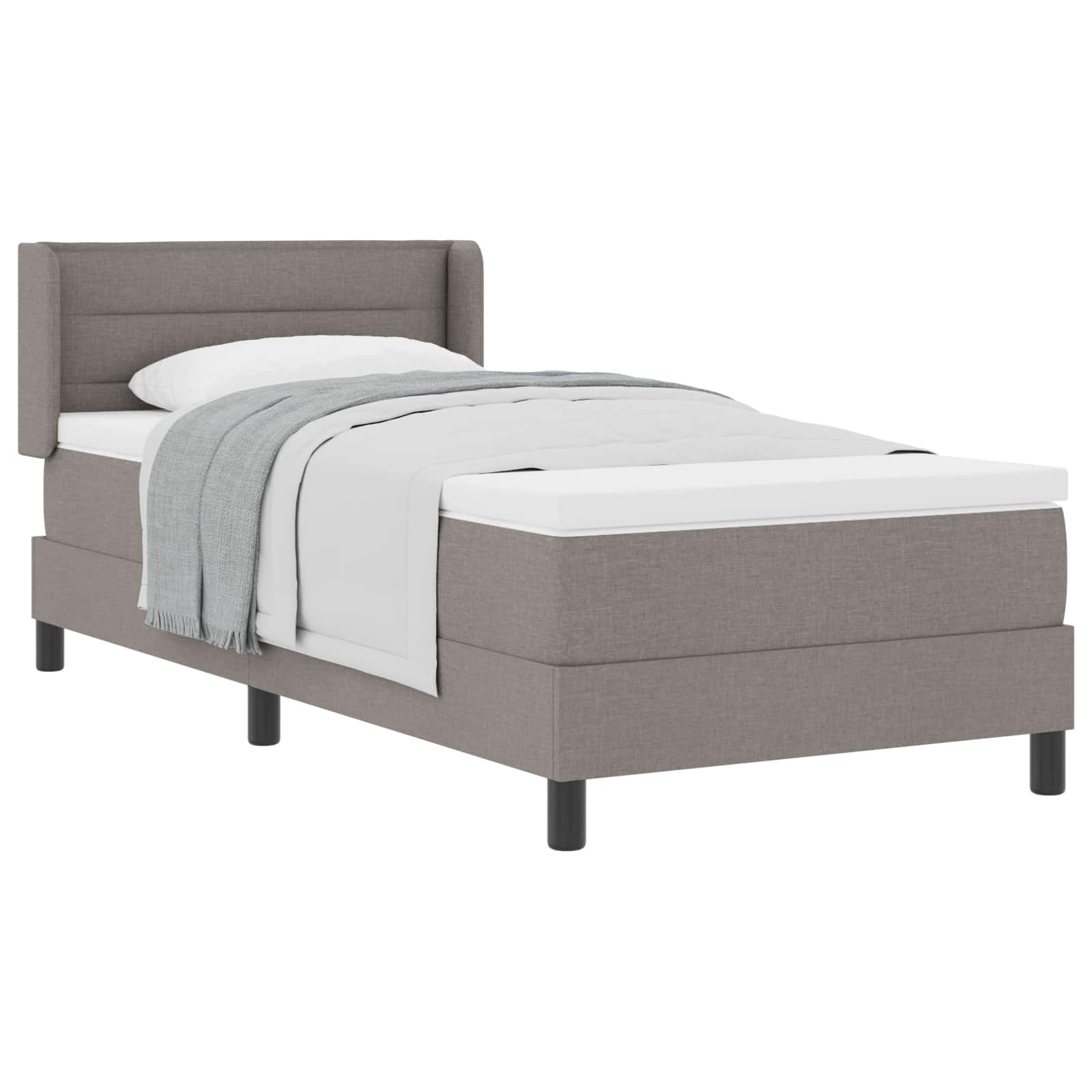 Κρεβάτι με ελατήρια με κεφαλάρι Taupe 200 x 100 cm ύφασμα