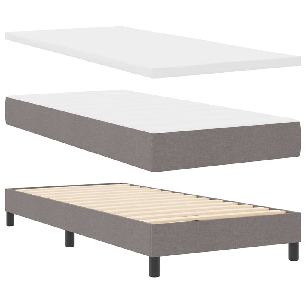 Κρεβάτι με ελατήρια με κεφαλάρι Taupe 200 x 100 cm ύφασμα