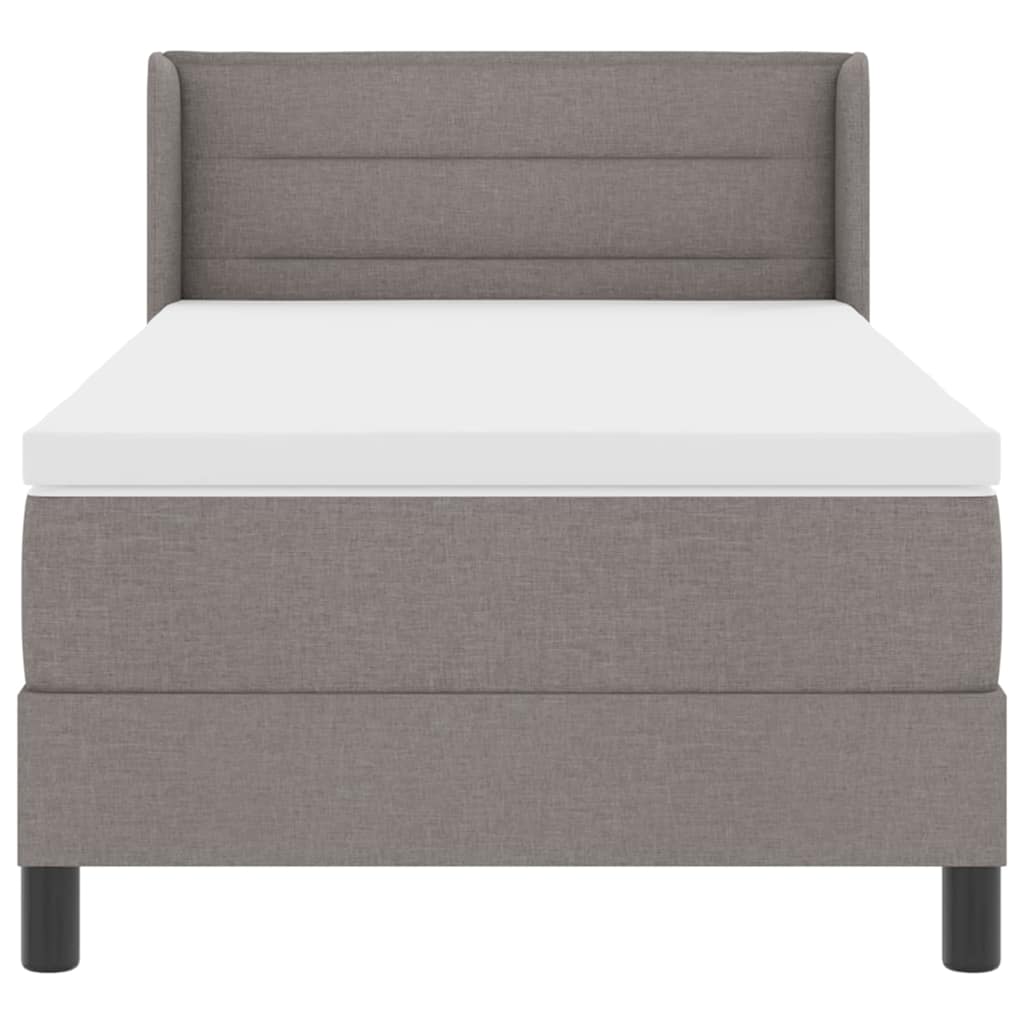 Κρεβάτι με ελατήρια με κεφαλάρι Taupe 200 x 100 cm ύφασμα