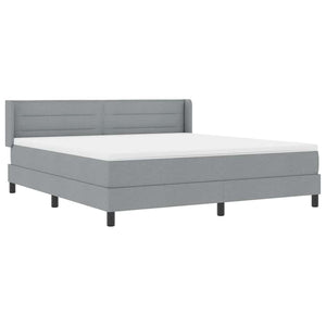 Κρεβάτι με ελατήρια Ανοιχτό γκρι 200 x 180 cm ύφασμα - Pakobazaar