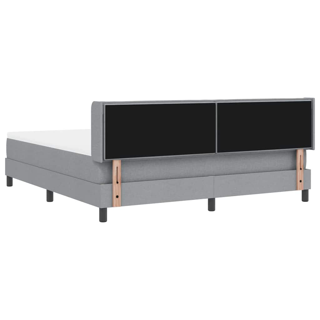 Κρεβάτι με ελατήρια Ανοιχτό γκρι 200 x 180 cm Πολυεστέρας - Pakobazaar