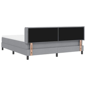 Κρεβάτι με ελατήρια Ανοιχτό γκρι 200 x 180 cm ύφασμα - Pakobazaar