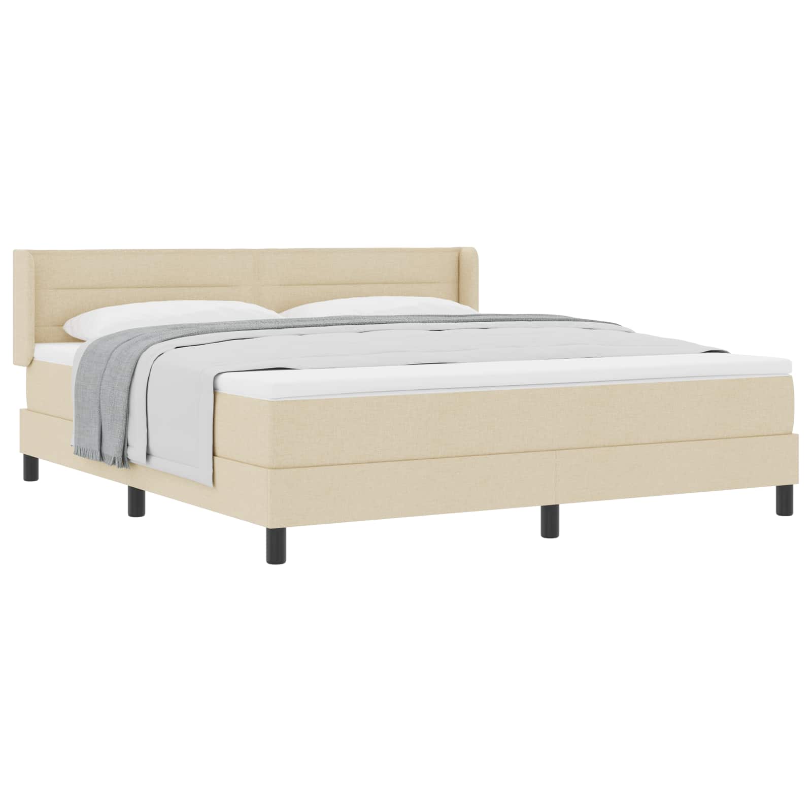 Κρεβάτι με ελατήρια με στρώμα Κρεμ 200 x 180 cm Πολυεστέρας - Pakobazaar