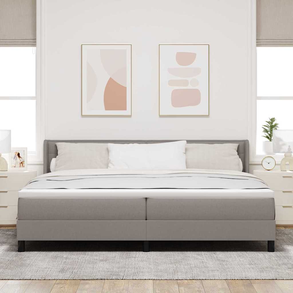 Κρεβάτι με ελατήρια με στρώμα Taupe 200 x 200 cm Πολυεστέρας - Pakobazaar