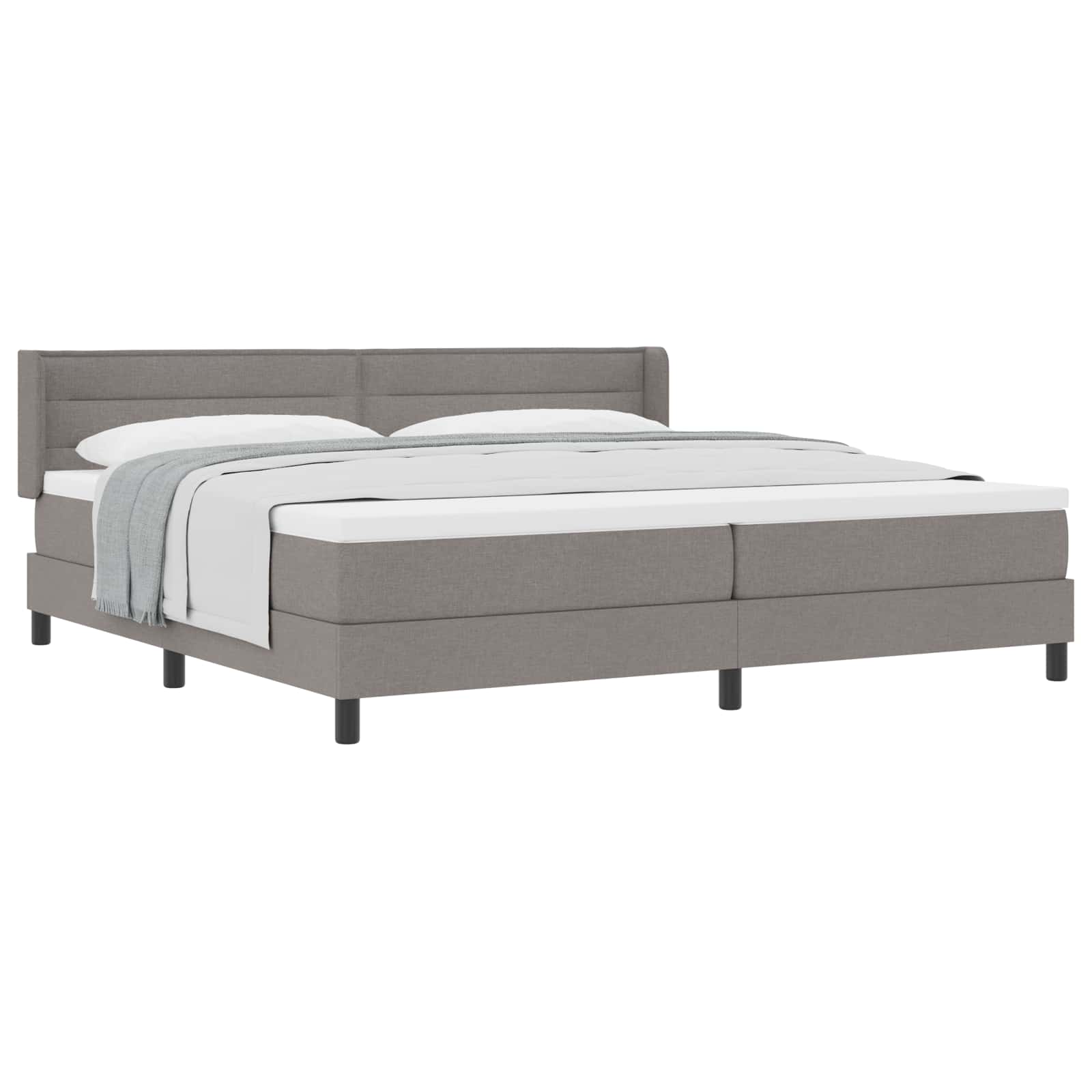 Κρεβάτι με ελατήρια με στρώμα Taupe 200 x 200 cm Πολυεστέρας - Pakobazaar