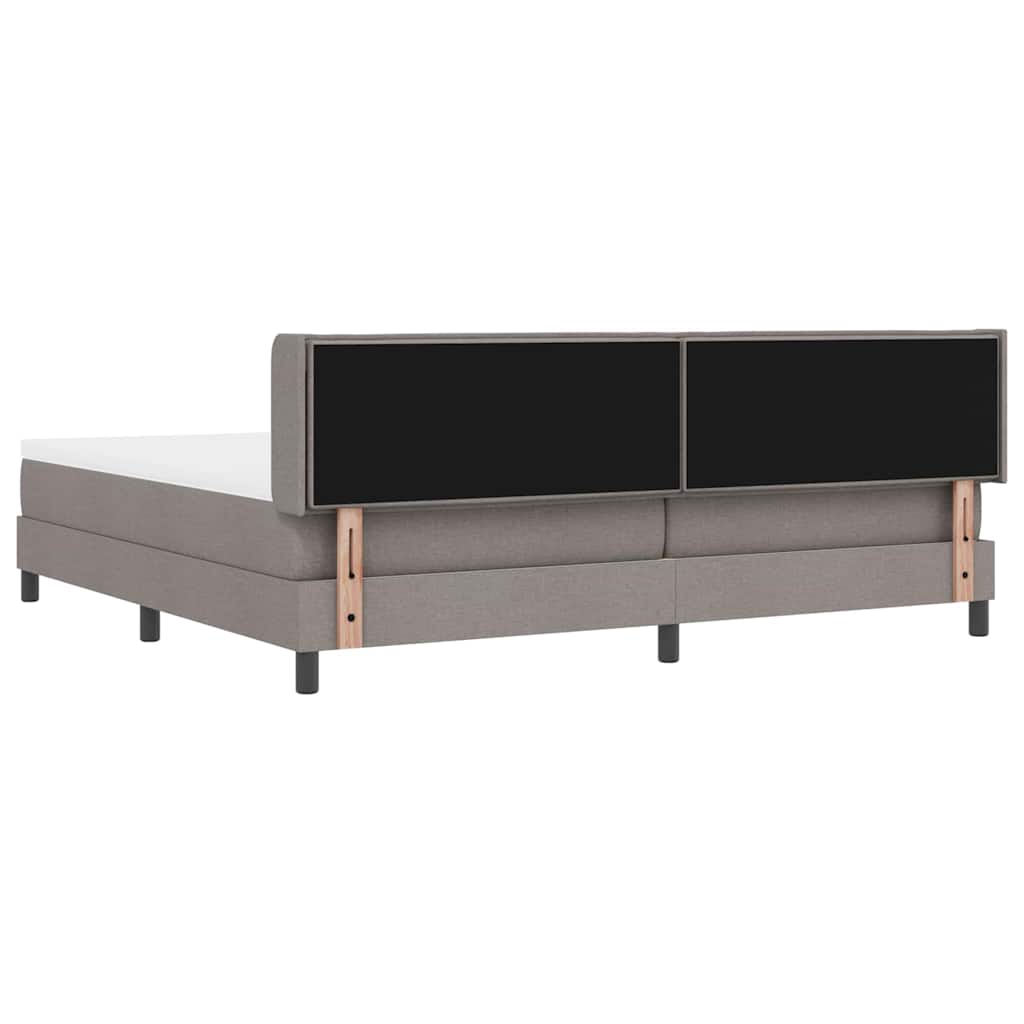 Κρεβάτι με ελατήρια με στρώμα Taupe 200 x 200 cm Πολυεστέρας - Pakobazaar