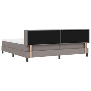 Κρεβάτι με ελατήρια με στρώμα Taupe 200 x 200 cm Πολυεστέρας - Pakobazaar
