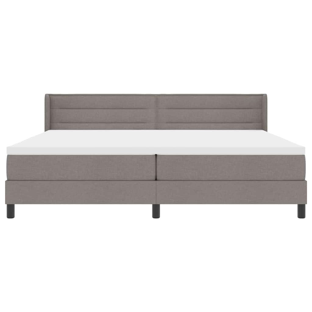 Κρεβάτι με ελατήρια με στρώμα Taupe 200 x 200 cm Πολυεστέρας - Pakobazaar