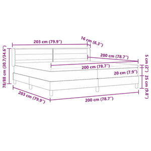 Κρεβάτι με ελατήρια με στρώμα Taupe 200 x 200 cm Πολυεστέρας - Pakobazaar