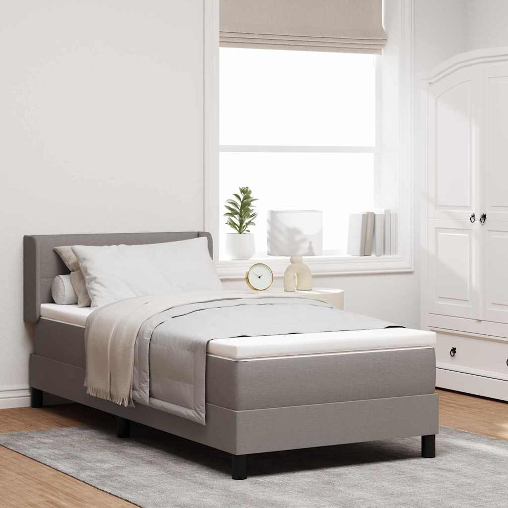 Κρεβάτι με ελατήρια με κεφαλάρι Taupe 190 x 90 cm ύφασμα - Pakobazaar